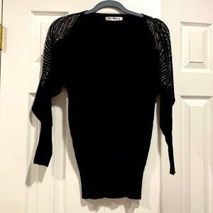 Black rhinestone sweater